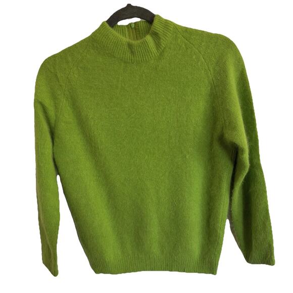 Marianne Fashions VTG Sweater Sz 38/8 Lime Green Lambs Wool Angora 1950’s Retro - Picture 1 of 4